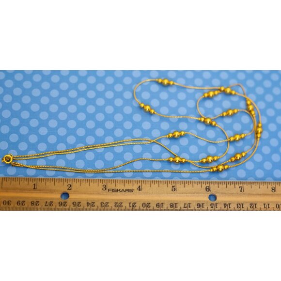 22 inch, Vintage Gold Tone Triple Beads Multistrand Necklace by Avon - M28 - Picture 3 of 3